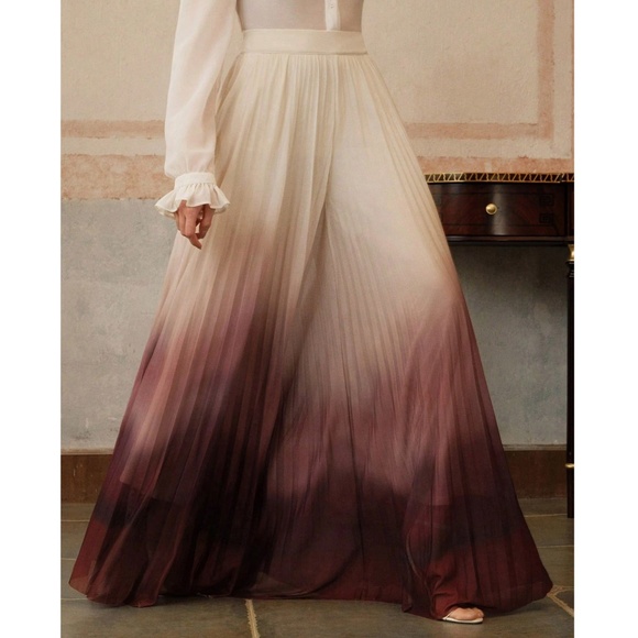 Classic Ombre High Waisted Zipper Wide Leg Trouser Pants - Picture 6 of 6